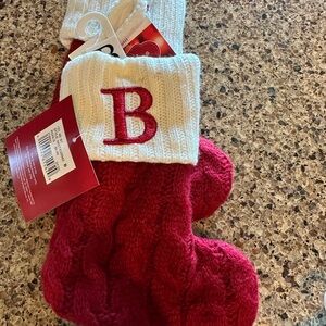 St. Nicholas Square Red and White small sized Christmas Stocking